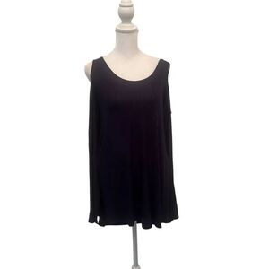 Chris & Carol size medium navy blue long sleeve cold shoulder tunic GUC